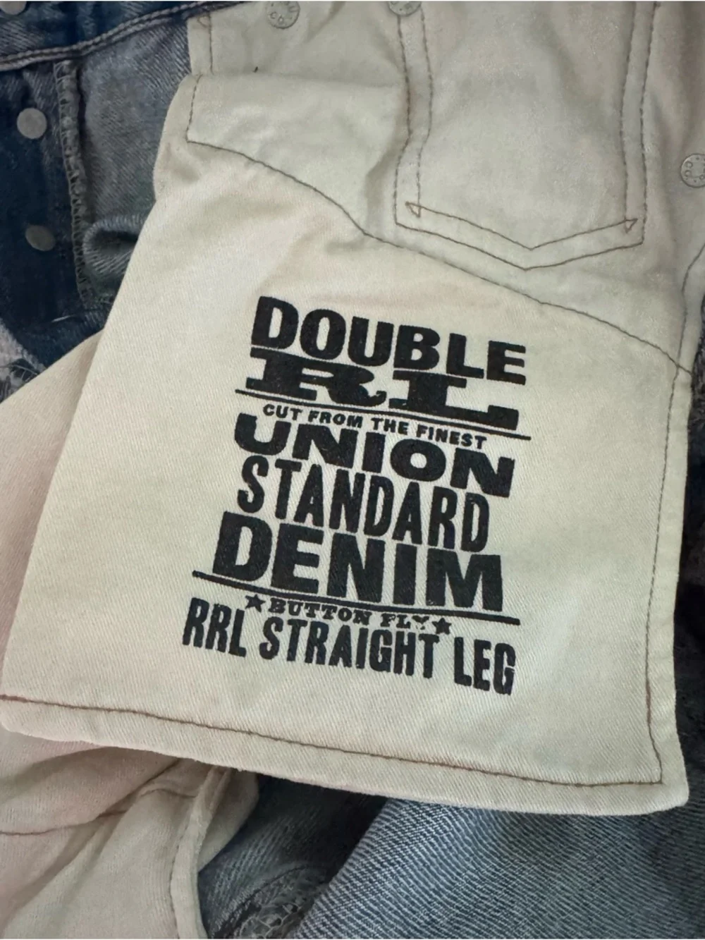 Ralph Lauren double RL distress straight leg jeans
